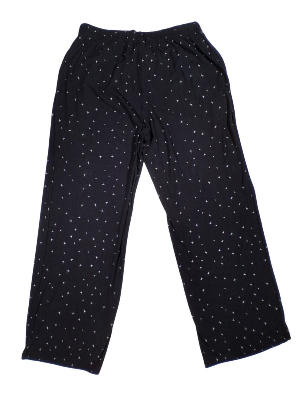SKIMS Womens Star Print Modal Pajama Pants M Black Wide Leg Lounge Modal Ribbed